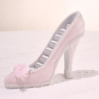 Βάση βάσης με δαχτυλίδι με δαχτυλίδια Δίσκος με ψηλά τακούνια σε σχήμα παπουτσιών Ράφι κοσμήματος Vintage στυλ Κουτί αποθήκευσης κοσμημάτων