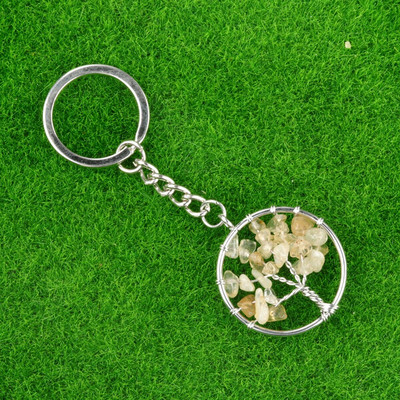 1Gb Dabīga akvamarīna ahāta grants apļveida garīgā dziedinošā kristāla dzīvības koka atslēgu piekariņa mugursoma piekarināma kulonu dekorēšana