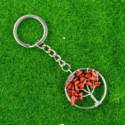 1Gb Dabīga akvamarīna ahāta grants apļveida garīgā dziedinošā kristāla dzīvības koka atslēgu piekariņa mugursoma piekarināma kulonu dekorēšana