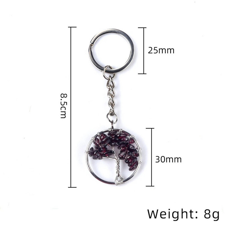 1Gb Dabīga akvamarīna ahāta grants apļveida garīgā dziedinošā kristāla dzīvības koka atslēgu piekariņa mugursoma piekarināma kulonu dekorēšana