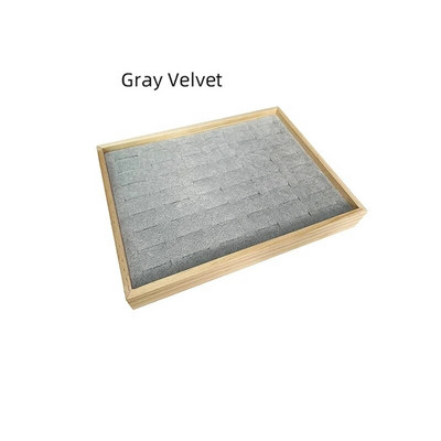 Koka 48 Režģi Gredzeni Paplāte Juvelierizstrādājumu Vitrīna Glabāšana Organizators Gredzenu displeja paplāte 24*18cm