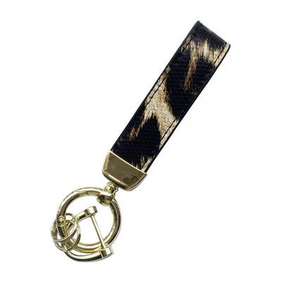 Leopard Print PU Leather O Rings Μπρελόκ αυτοκινήτου για γυναίκες 2021 New Cheetah Wrist Μπρελόκ Τσάντα Αξεσουάρ Κοσμήματα Χονδρική