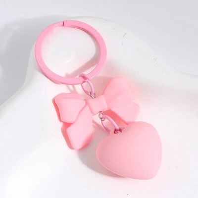 Lijepi akrilni privjesci za ključeve Šarena plastična srca Mašna Privjesak za ključeve za žene Djevojka Poklon za prijateljstvo Torbica Dekoracija Ručno izrađen nakit