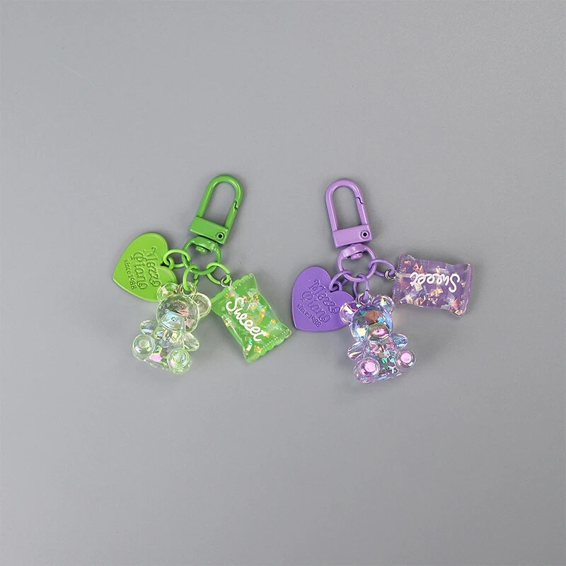 Bling Heart Animal Candy võtmehoidja võtmehoidja sõprade armastajatele Armas loominguline kott Auto kõrvaklappide karbi võtmetarvikud