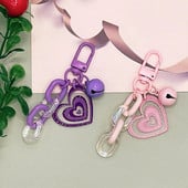Jauks mirdzošs mīlestības sirds atslēgu piekariņš tālruņa ķēde akrila kulons atslēgu piekariņš pret pazaudēšanu ķēdes piekārtiem rotaslietām