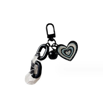 Cute Glitter Love Heart Μπρελόκ Αλυσίδα τηλεφώνου Ακρυλικό Κρεμαστό Μπρελόκ για Κρεμασμένα κοσμήματα με αλυσίδα κατά της απώλειας