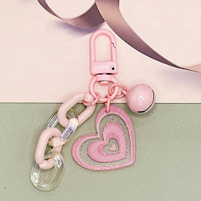 Jauks mirdzošs mīlestības sirds atslēgu piekariņš tālruņa ķēde akrila kulons atslēgu piekariņš pret pazaudēšanu ķēdes piekārtiem rotaslietām