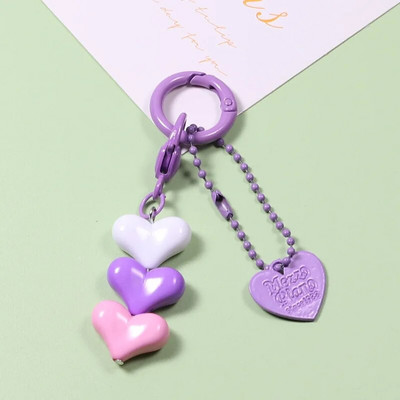 Κρεμαστό μπρελόκ με καρδιές μόδας ρητίνης με κουδούνι Creative Women Πολύχρωμη πλαστική αλυσίδα με μπρελόκ Αξεσουάρ θήκη ακουστικών