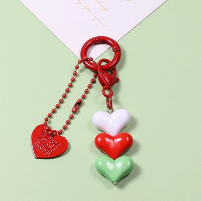 Κρεμαστό μπρελόκ με καρδιές μόδας ρητίνης με κουδούνι Creative Women Πολύχρωμη πλαστική αλυσίδα με μπρελόκ Αξεσουάρ θήκη ακουστικών