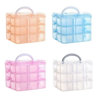 Cutie de bijuterii de depozitare din plastic Container separator detașabil pentru margele Cutie cercei pentru cercei inel Colier Artizanat Multicolor