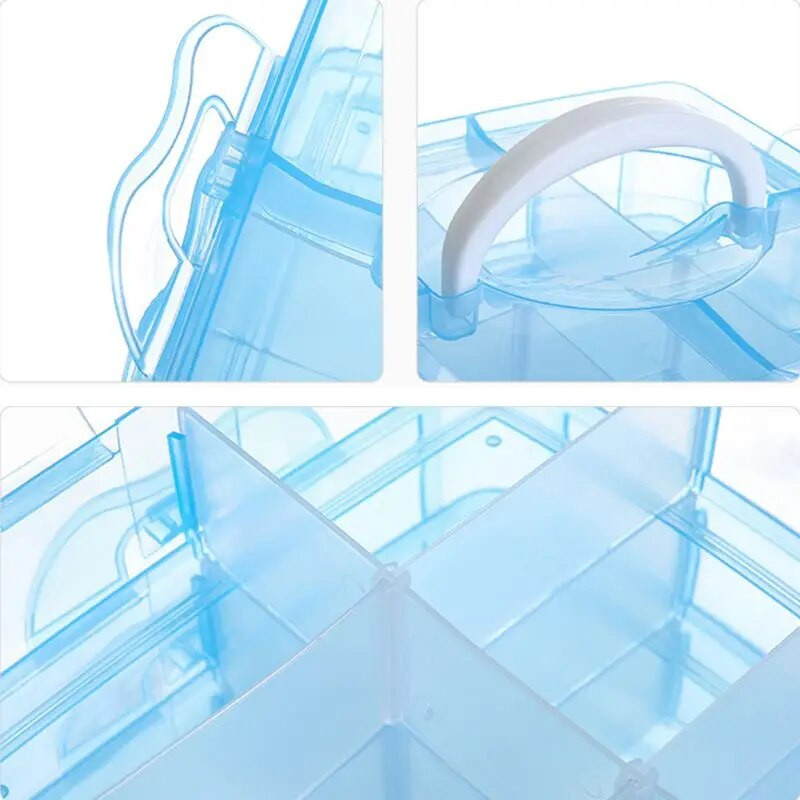 Plastikust ehtekarp Eemaldatav vahejagamiskonteiner helmeste jaoks kõrvarõngakarp sõrmuse jaoks kõrvarõnga kaelakee käsitöö mitmevärviline