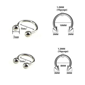 1PC Мода от неръждаема стомана Crystal CZ Hoop Жени Tragus хрущял Helix Studs Обеци Conch Rook Daith Lobe Пиърсинг Бижута