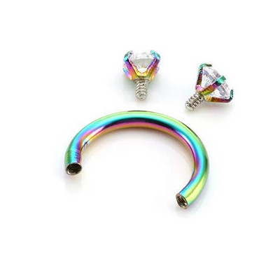 1 τεμ. Ανοξείδωτο ατσάλι μόδας κρύσταλλο CZ Hoop Γυναικεία Tragus Cartilage Helix Studs Σκουλαρίκια Conch Rook Daith Lobe Piercing κόσμημα