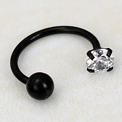 1 τεμ. Ανοξείδωτο ατσάλι μόδας κρύσταλλο CZ Hoop Γυναικεία Tragus Cartilage Helix Studs Σκουλαρίκια Conch Rook Daith Lobe Piercing κόσμημα