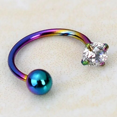 1 τεμ. Ανοξείδωτο ατσάλι μόδας κρύσταλλο CZ Hoop Γυναικεία Tragus Cartilage Helix Studs Σκουλαρίκια Conch Rook Daith Lobe Piercing κόσμημα