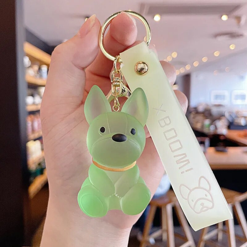 Modes panku franču buldogu atslēgu piekariņš kristāla suns atslēgu piekariņš sievietēm soma kulons rotaslietas mazi aksesuāri vīriešu automašīnas atslēgu piekariņš