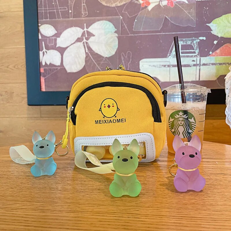 Modes panku franču buldogu atslēgu piekariņš kristāla suns atslēgu piekariņš sievietēm soma kulons rotaslietas mazi aksesuāri vīriešu automašīnas atslēgu piekariņš