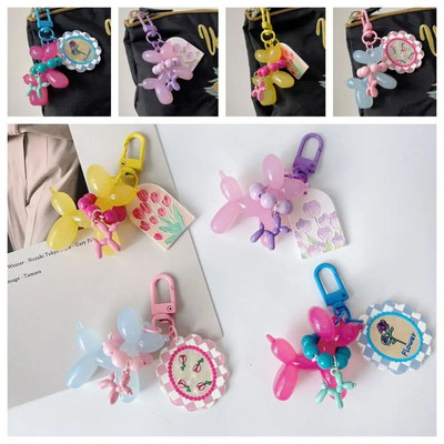 Balon Puppy Privjesak za ključeve Modni slatki kawaii tulipan privjesak Kreativni pas Jelly Dog Privjesak za ključeve Par