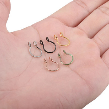 1 τμχ από ανοξείδωτο ατσάλι Fake Nose Ring Hoop Septum Rings C Clip Ring Lip Earring for Women Fake piercing body κοσμήματα μη τρυπημένα