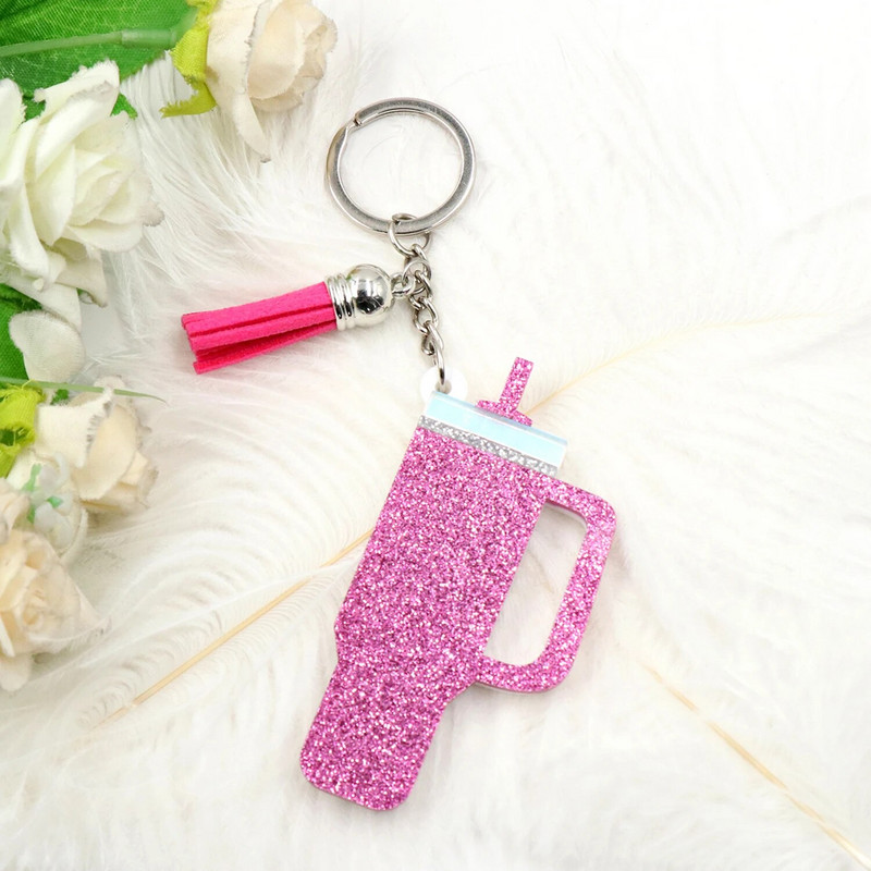 1tk Uus toode Inspireeritud Tumbler Cup võtmehoidja Glitter akrüül kingitus tassi armastajale