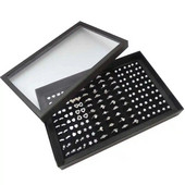 Jauns 1 pc universālo juvelierizstrādājumu 100 slotu gredzenu displeja statīvs Uzglabāšanas kastīte Gredzenu kastīte rotaslietu organizatora turētāja vitrīnas kaste