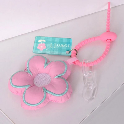 Modes pildīti atslēgu piekariņi kulonu soma piekariņi ar ziediem aksesuāri rokassomu rotājumi Jauka štrope automašīnas atslēgu ķēde