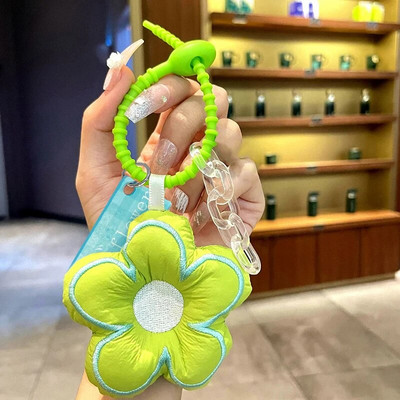 Modes pildīti atslēgu piekariņi kulonu soma piekariņi ar ziediem aksesuāri rokassomu rotājumi Jauka štrope automašīnas atslēgu ķēde