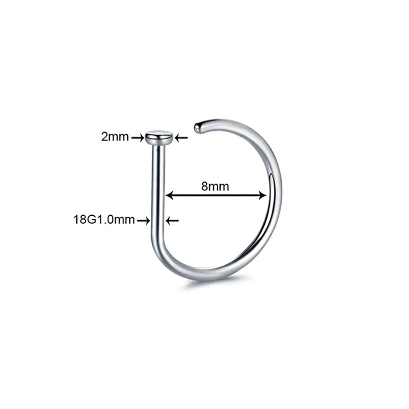 Γυναικείες Ανδρικά ψεύτικα σκουλαρίκια με δαχτυλίδι μύτης Μόδα πανκ μη τρυπητή κλιπ μύτης από ανοξείδωτο ατσάλι διάτρηση διάφραγμα σώματος κοσμήματα