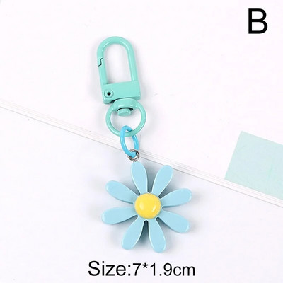 Modes margrietiņa atslēgu piekariņš korejiešu stila ziedu atslēgu piekariņš meitenei jauks atslēgu piekariņš austiņu vāciņš somiņa mugursoma rotājumi aksesuāri