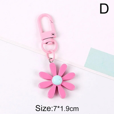 Modes margrietiņa atslēgu piekariņš korejiešu stila ziedu atslēgu piekariņš meitenei jauks atslēgu piekariņš austiņu vāciņš somiņa mugursoma rotājumi aksesuāri