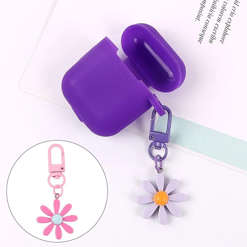 Modes margrietiņa atslēgu piekariņš korejiešu stila ziedu atslēgu piekariņš meitenei jauks atslēgu piekariņš austiņu vāciņš somiņa mugursoma rotājumi aksesuāri