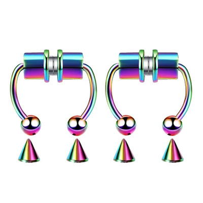 Sieviešu viltus pīrsings deguna gredzena stīpa starpsienas bez pīrsinga deguna skava Rock HipHoop nerūsējošā tērauda magnēts modes punk ķermeņa rotaslietas