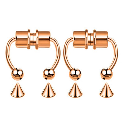 Sieviešu viltus pīrsings deguna gredzena stīpa starpsienas bez pīrsinga deguna skava Rock HipHoop nerūsējošā tērauda magnēts modes punk ķermeņa rotaslietas