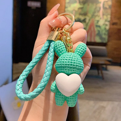 Χαριτωμένο αρκουδάκι Μπρελόκ Ρητίνη Φιόγκος Κουδούνι Κουνέλι Μπρελόκ Υφαντικής Μόδας Τσάντα κούκλας Κρεμαστό Κρεμαστό μπρελόκ για διακοπές αυτοκίνητο για κορίτσια Δώρο