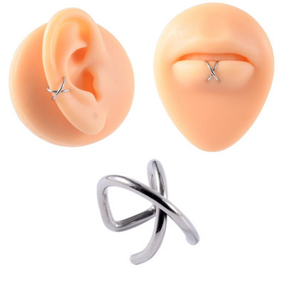 1 gab. Ķirurģiskā tērauda klips uz auskariem Auss spirāle skrimšļa gliemežnīcas manšete regulējama izmēra deguna stīpa bez caurduršanas lūpu gredzena viltus rotaslietas