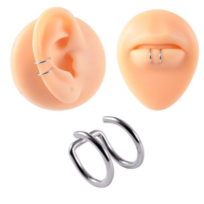 1 gab. Ķirurģiskā tērauda klips uz auskariem Auss spirāle skrimšļa gliemežnīcas manšete regulējama izmēra deguna stīpa bez caurduršanas lūpu gredzena viltus rotaslietas