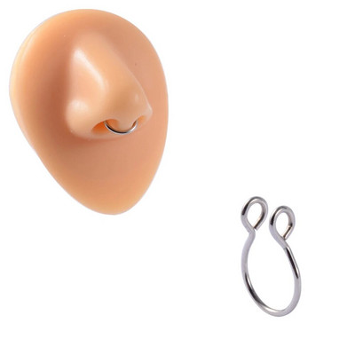 1 gab. Ķirurģiskā tērauda klips uz auskariem Auss spirāle skrimšļa gliemežnīcas manšete regulējama izmēra deguna stīpa bez caurduršanas lūpu gredzena viltus rotaslietas