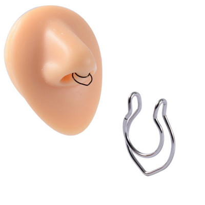 1 gab. Ķirurģiskā tērauda klips uz auskariem Auss spirāle skrimšļa gliemežnīcas manšete regulējama izmēra deguna stīpa bez caurduršanas lūpu gredzena viltus rotaslietas