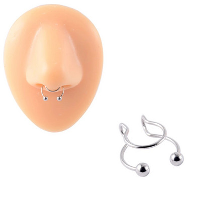 1 gab. Ķirurģiskā tērauda klips uz auskariem Auss spirāle skrimšļa gliemežnīcas manšete regulējama izmēra deguna stīpa bez caurduršanas lūpu gredzena viltus rotaslietas