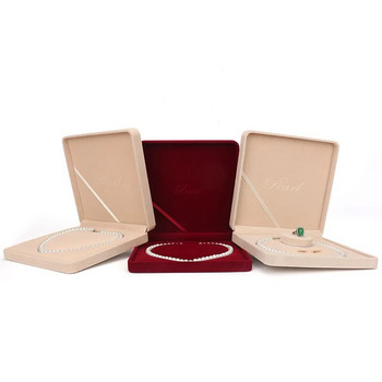Кадифена перлена огърлица Подарък Дисплей Комплект бижута Кутия Сватбен пръстен Обеца Гривна Опаковка за бижута Органайзер за съхранение на едро