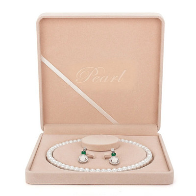 Velvet Pearl Necklace Gift Display Jewelry Set Box Wedding Ring Earring Bracelet Jewellery Packaging Storage Organizer Wholesale