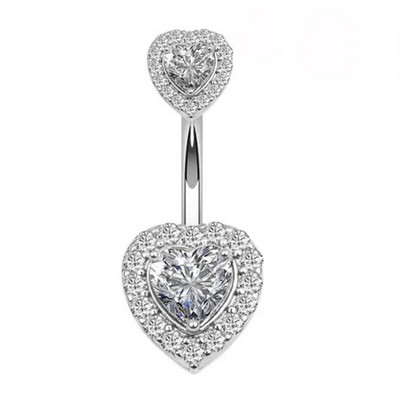 1 gab. Tērauda nabas gredzeni Kristāla pīrsings nabai Sirds stils nabas pīrsings auskars vēdera pīrsings Seksīga ķermeņa rotaslieta Ombligo