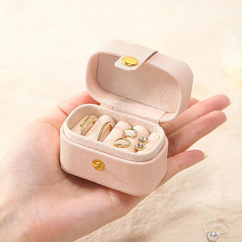 Мини малка кутия за бижута Преносима витрина за пръстени Пътна кутия за бижута за пръстен Колие Кутия за съхранение на обеци Опаковка за бижута