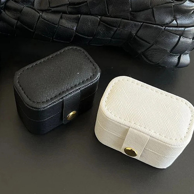 Mini mazs rotaslietu futrālis pārnēsājams gredzenu displejs ceļojumu rotaslietu kastīte gredzenu kaklarotai auskari uzglabāšanas kastīte rotaslietu iepakojums