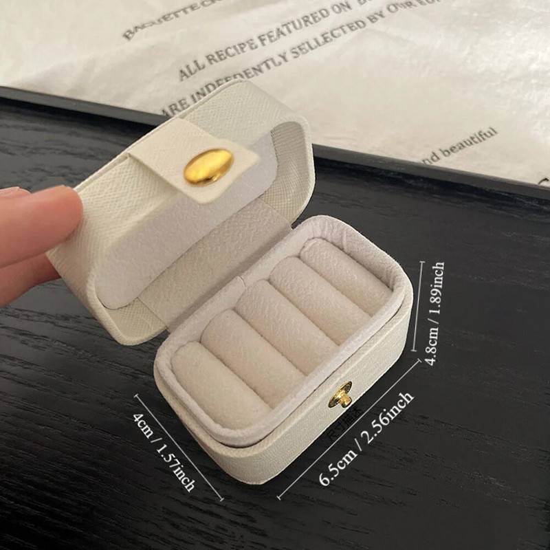 Mini mazs rotaslietu futrālis pārnēsājams gredzenu displejs ceļojumu rotaslietu kastīte gredzenu kaklarotai auskari uzglabāšanas kastīte rotaslietu iepakojums
