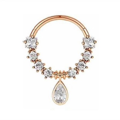 Μόδα κρυστάλλινο ανοξείδωτο ατσάλι με στεφάνι κρίκερ μύτης δαχτυλίδι Γυναικεία Tragus Cartilage Helix Piercing Hoop Σκουλαρίκια Κοσμήματα