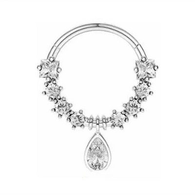 Μόδα κρυστάλλινο ανοξείδωτο ατσάλι με στεφάνι κρίκερ μύτης δαχτυλίδι Γυναικεία Tragus Cartilage Helix Piercing Hoop Σκουλαρίκια Κοσμήματα