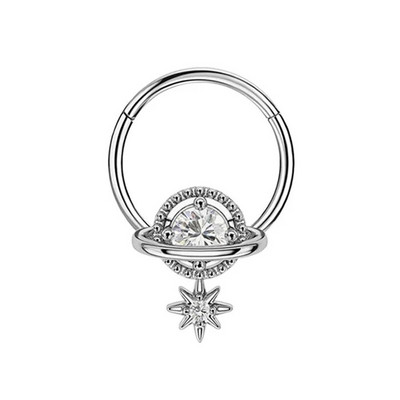 Μόδα κρυστάλλινο ανοξείδωτο ατσάλι με στεφάνι κρίκερ μύτης δαχτυλίδι Γυναικεία Tragus Cartilage Helix Piercing Hoop Σκουλαρίκια Κοσμήματα