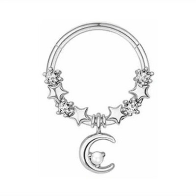 Μόδα κρυστάλλινο ανοξείδωτο ατσάλι με στεφάνι κρίκερ μύτης δαχτυλίδι Γυναικεία Tragus Cartilage Helix Piercing Hoop Σκουλαρίκια Κοσμήματα