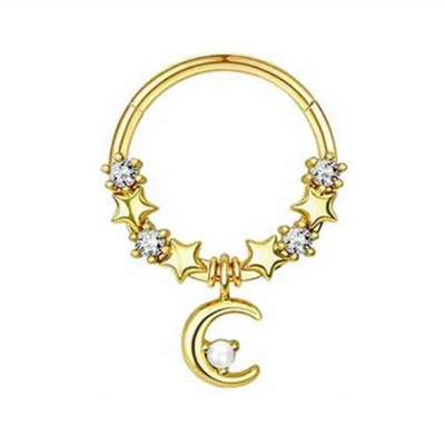 Μόδα κρυστάλλινο ανοξείδωτο ατσάλι με στεφάνι κρίκερ μύτης δαχτυλίδι Γυναικεία Tragus Cartilage Helix Piercing Hoop Σκουλαρίκια Κοσμήματα